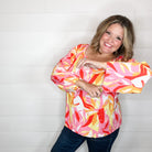 "Saving Grace" Long Sleeve V Neck Peasant Top-Lola Monroe Boutique