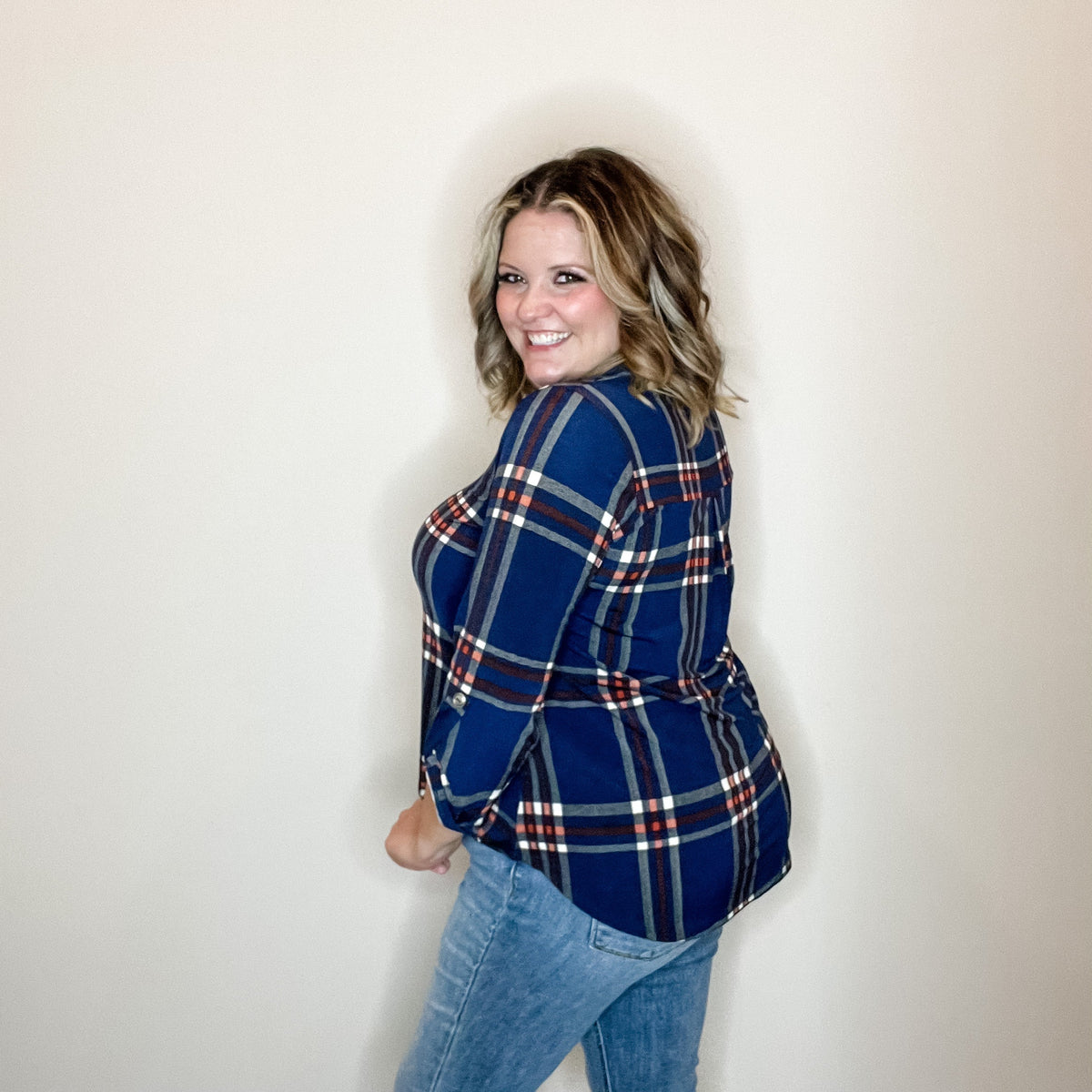 "Say That Again" Lizzy 3/4 Sleeve Split Neck-Lola Monroe Boutique