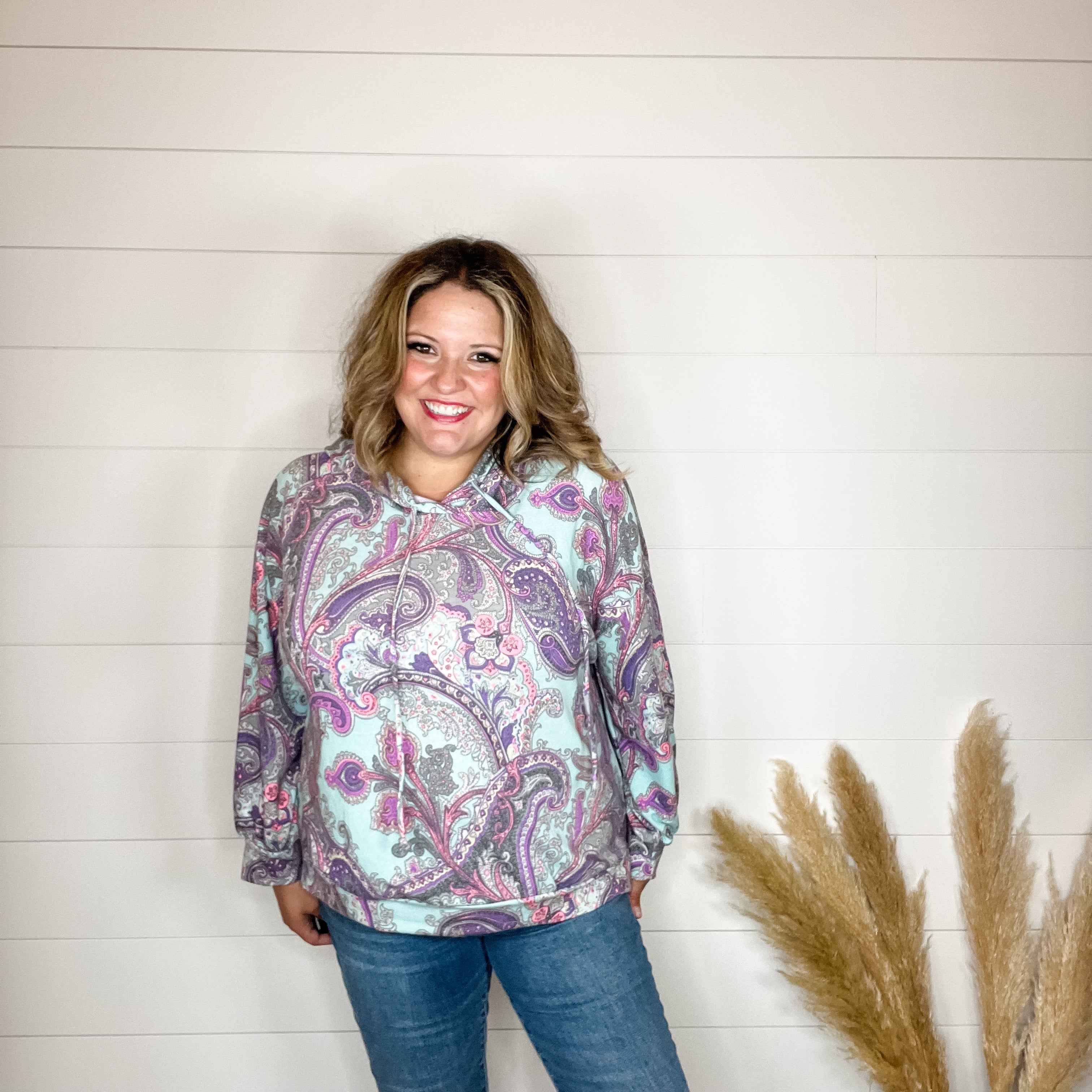 "Scottie" Paisley Balloon Sleeve Hoodie-Lola Monroe Boutique