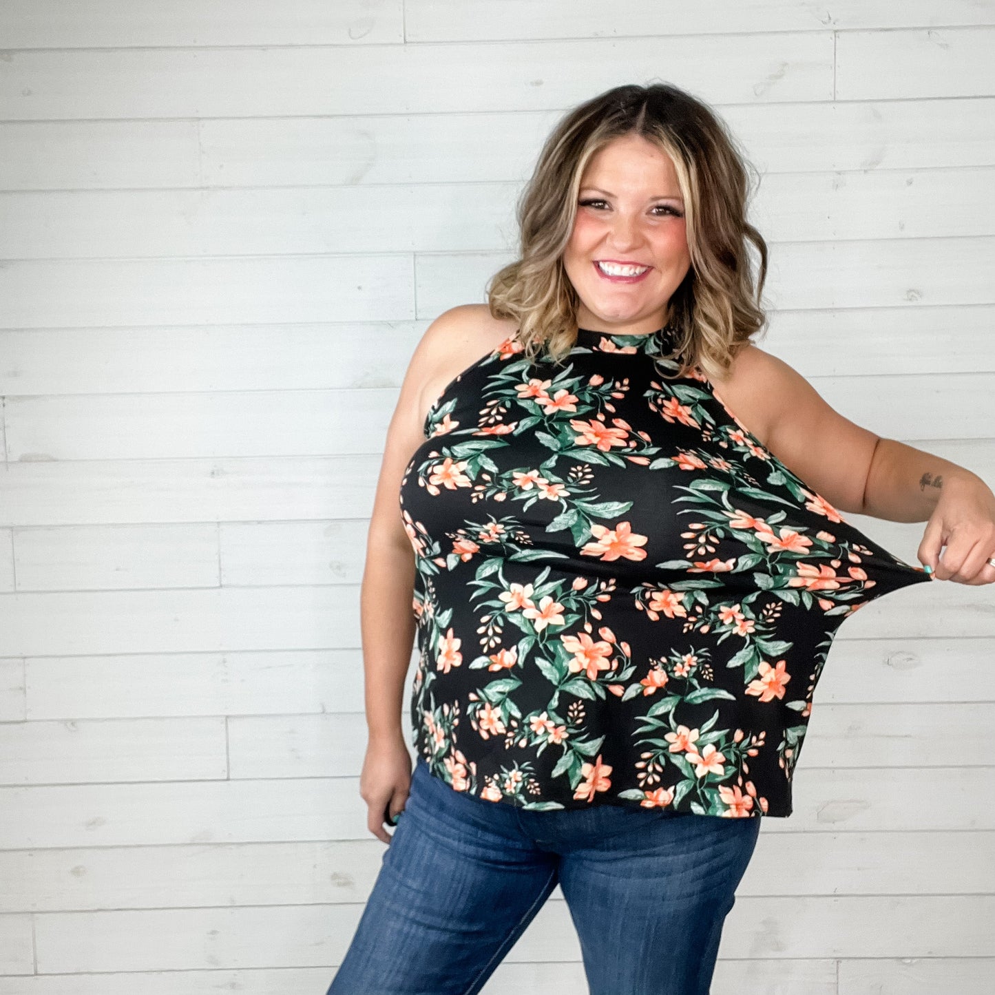 "Second Chance" Floral Halter Tank