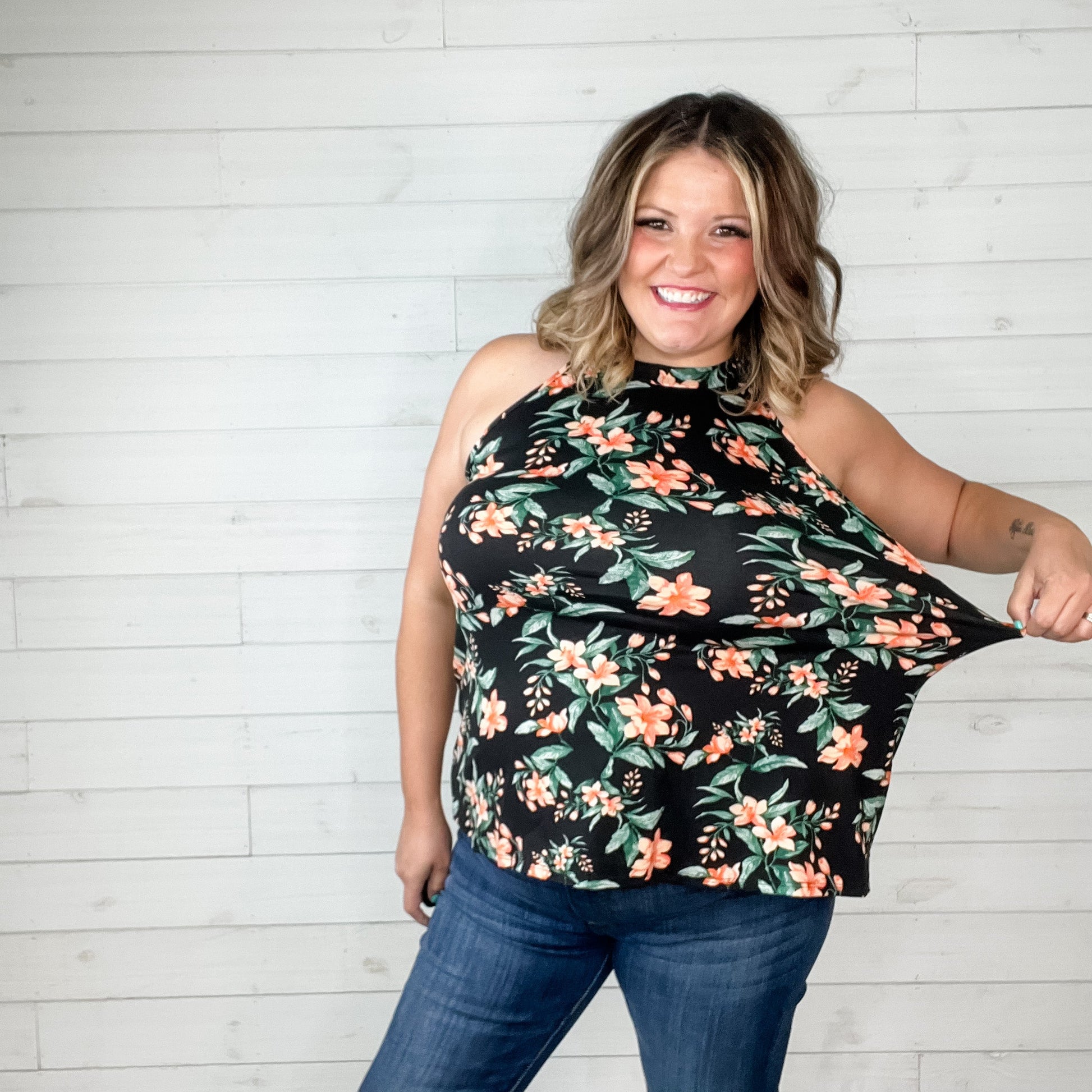"Second Chance" Floral Halter Tank