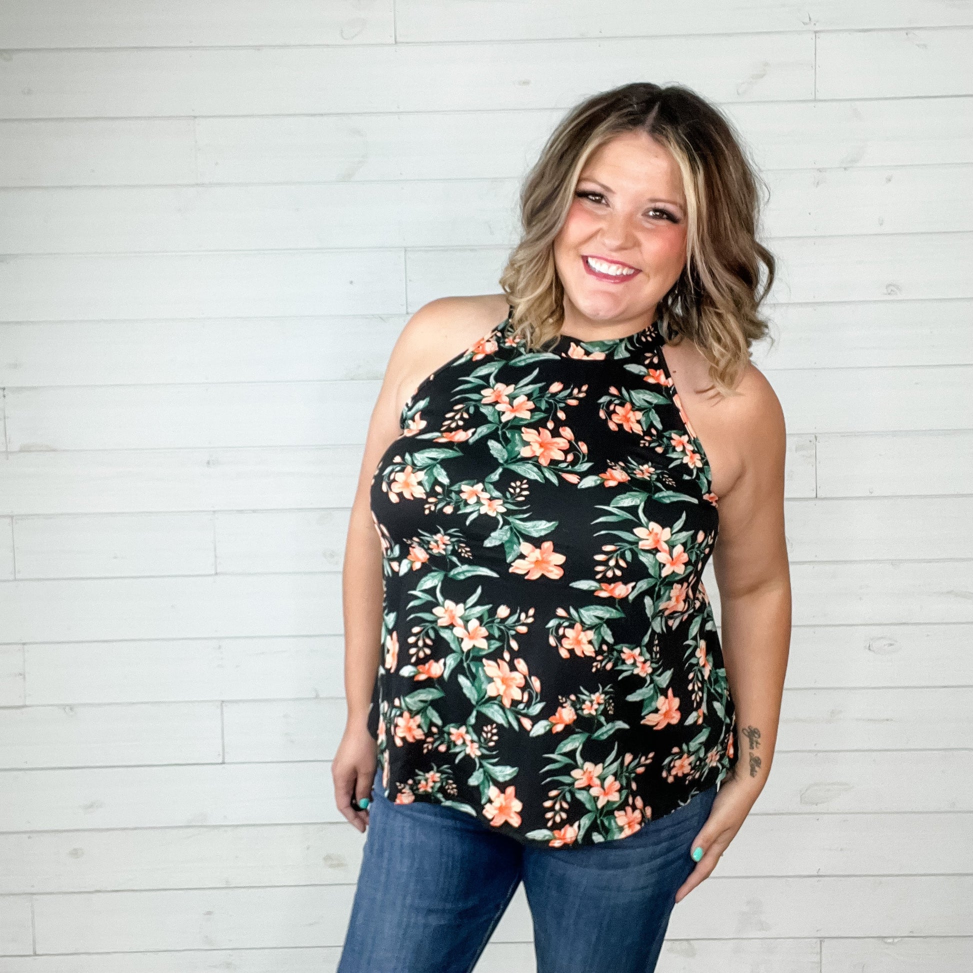 "Second Chance" Floral Halter Tank