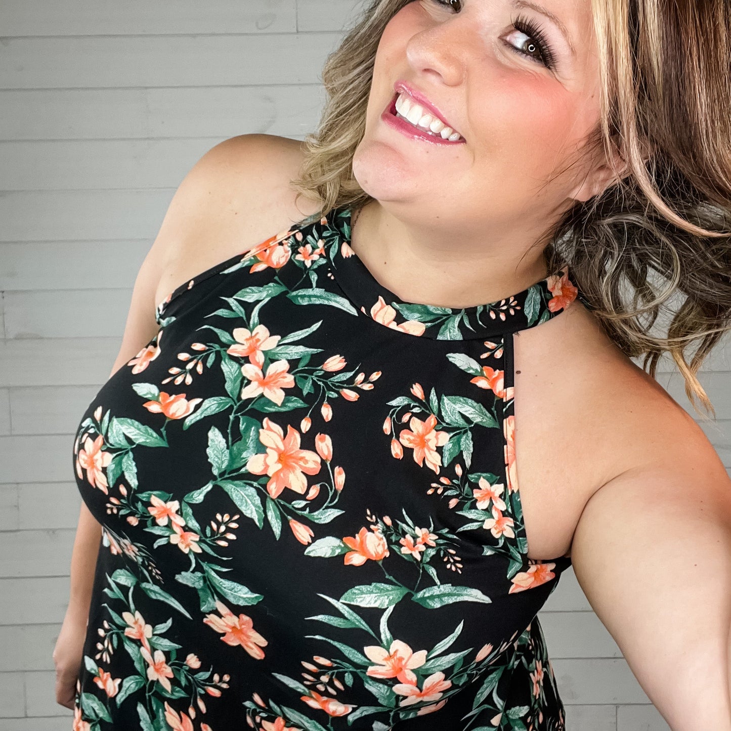"Second Chance" Floral Halter Tank