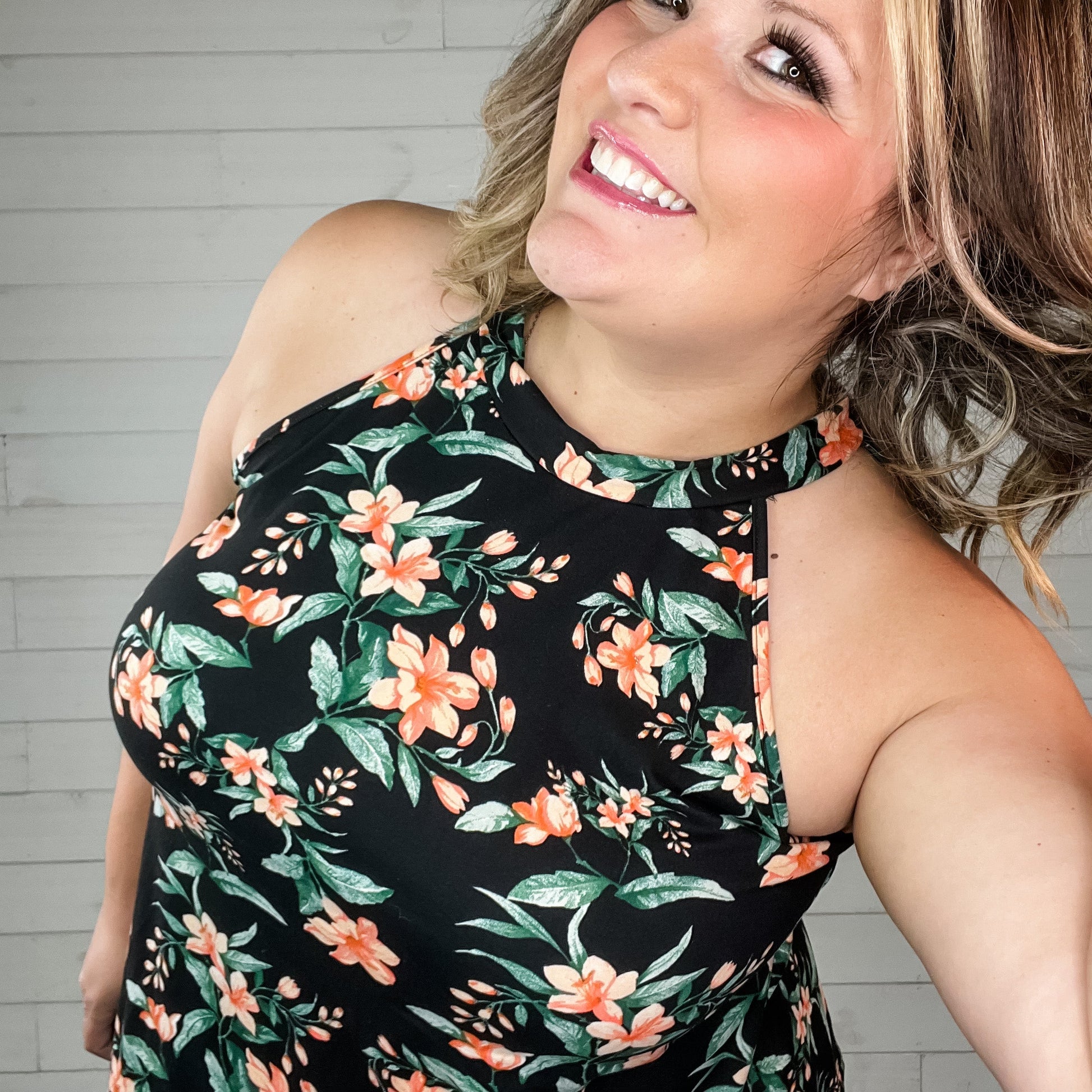 "Second Chance" Floral Halter Tank
