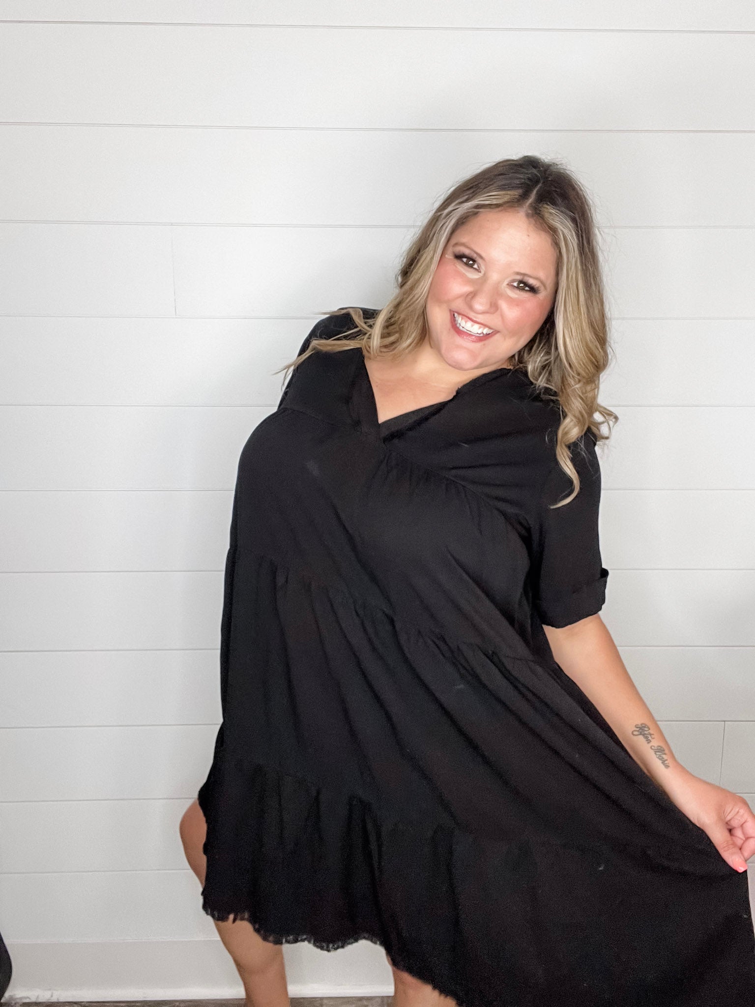 "Seeker" Split Neck Dress