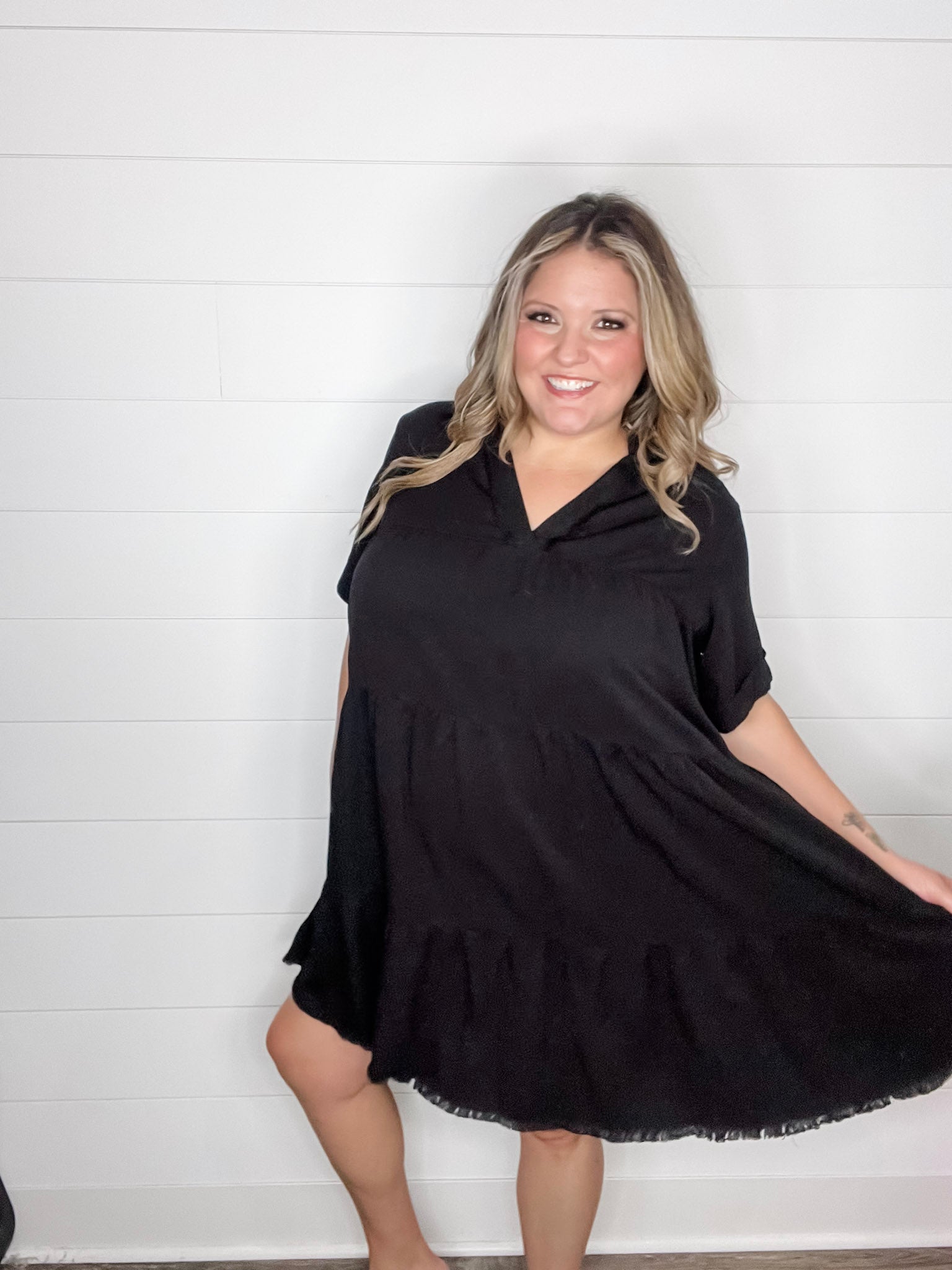 "Seeker" Split Neck Dress