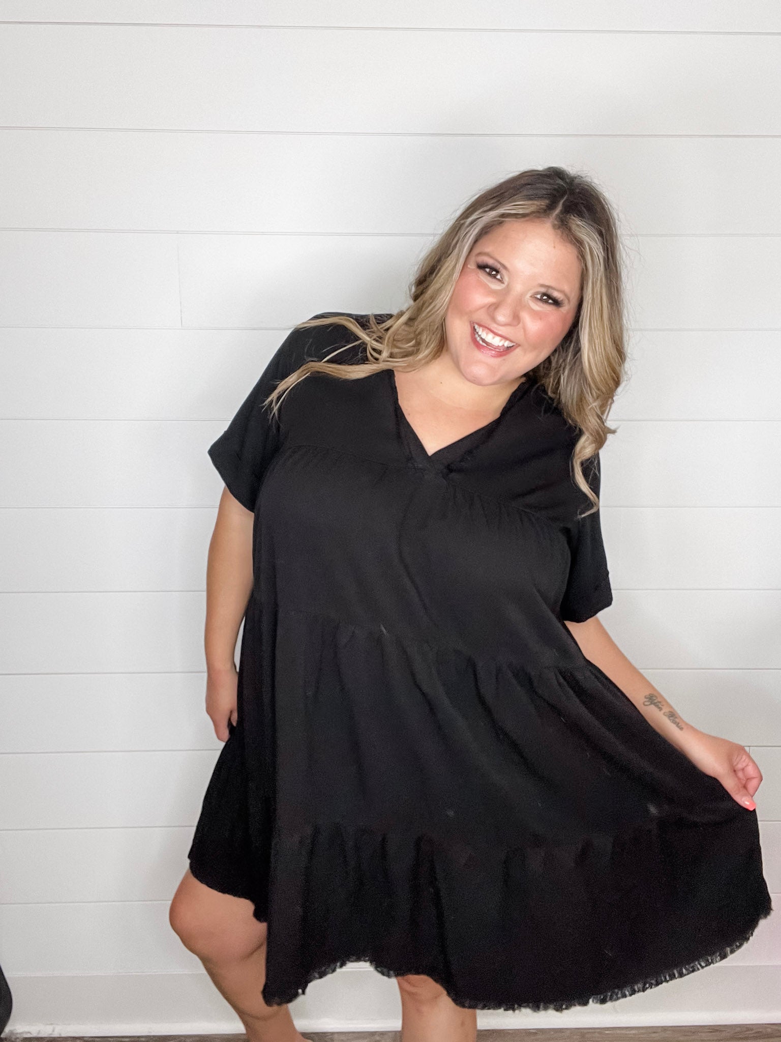 "Seeker" Split Neck Dress