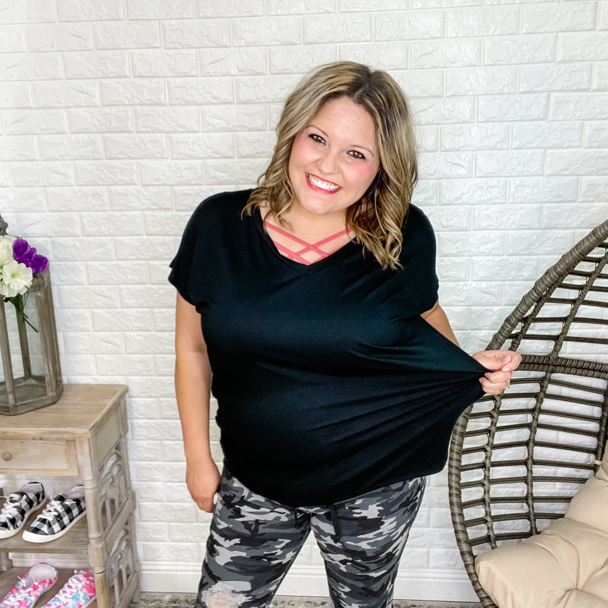 "Seize The Day" V-Neck Dolman(Black)