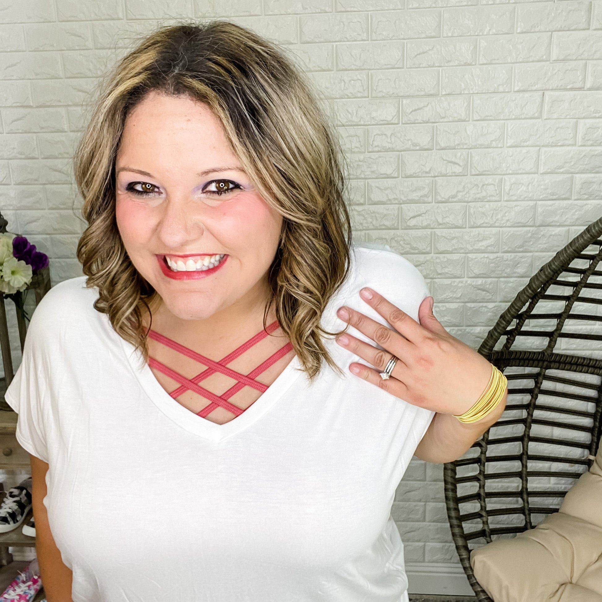 "Seize The Day" V-Neck Dolman(White)