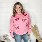 Sequin Bows Long Sleeve (Pink)-Lola Monroe Boutique