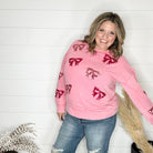 Sequin Bows Long Sleeve (Pink)-Lola Monroe Boutique