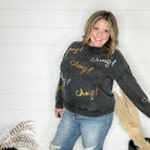 Sequin Cheers Long Sleeve (Black)-Lola Monroe Boutique