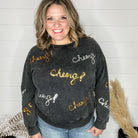 Sequin Cheers Long Sleeve (Black)-Lola Monroe Boutique