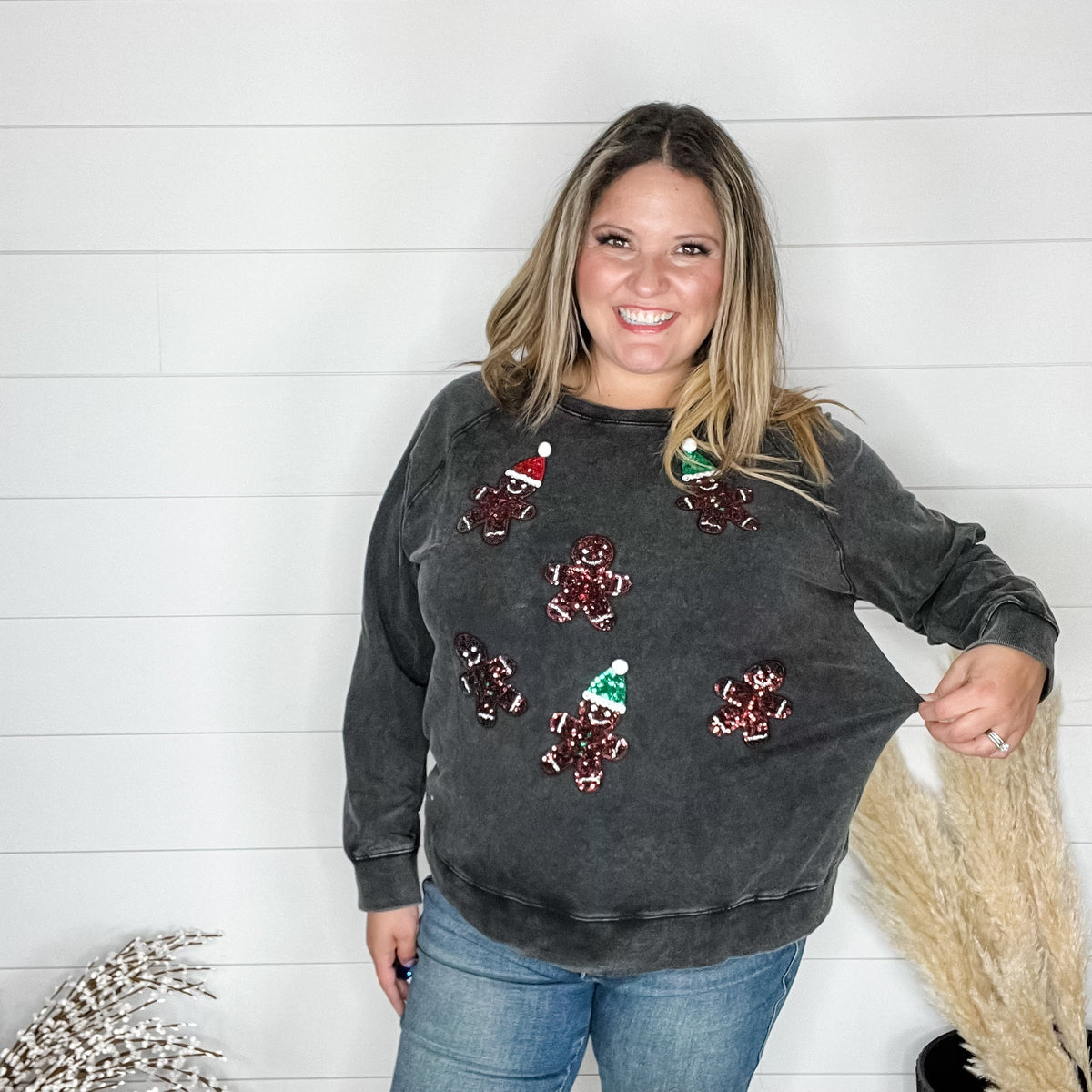 Sequin Gingerbread Man Long Sleeve