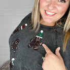 Sequin Gingerbread Man Long Sleeve-Lola Monroe Boutique