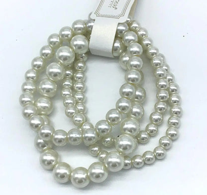 Set of 4 Beaded Bracelets (Black & White)-Lola Monroe Boutique