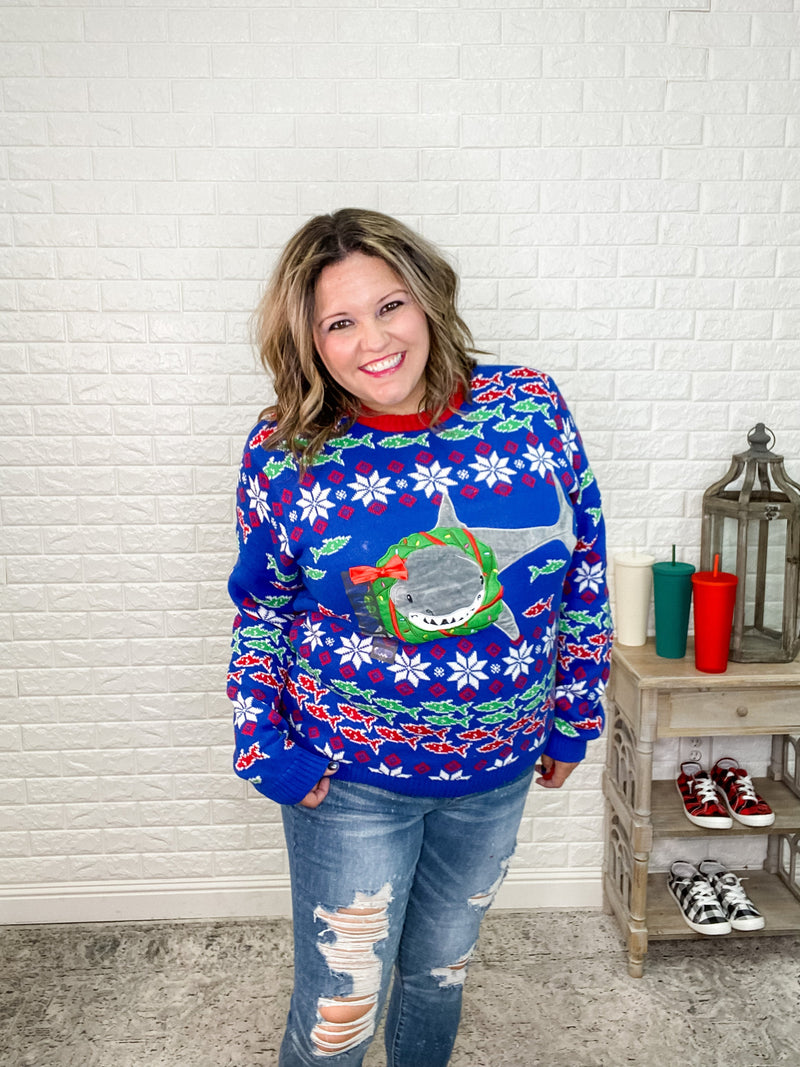 Shark Ugly Christmas Sweaters-Lola Monroe Boutique
