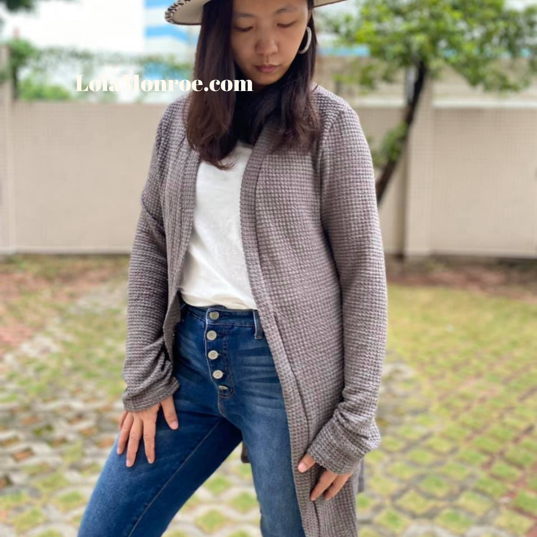 Shirley and Stone Waffle Texture Cardigan Thumbhole Detail (Multiple Colors)