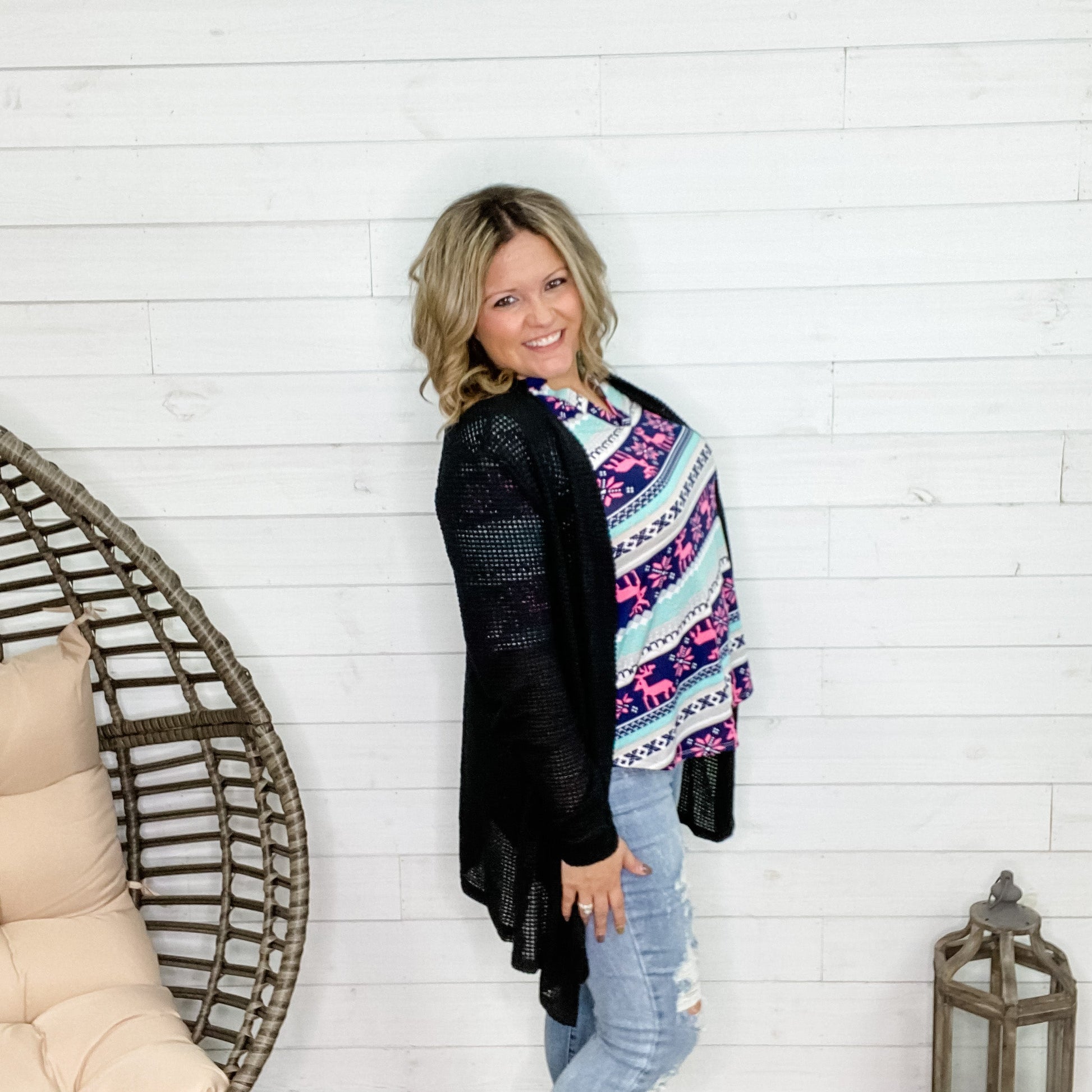 Shirley and Stone Waffle Texture Cardigan Thumbhole Detail (Multiple Colors)