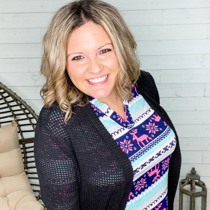 Shirley and Stone Waffle Texture Cardigan Thumbhole Detail (Multiple Colors)