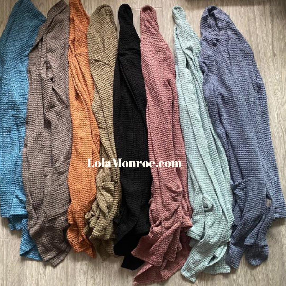 Shirley and Stone Waffle Texture Cardigan Thumbhole Detail (Multiple Colors)