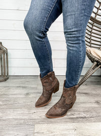 "Show Off" By Very G Western Style Studded Bootie (Taupe)-Lola Monroe Boutique