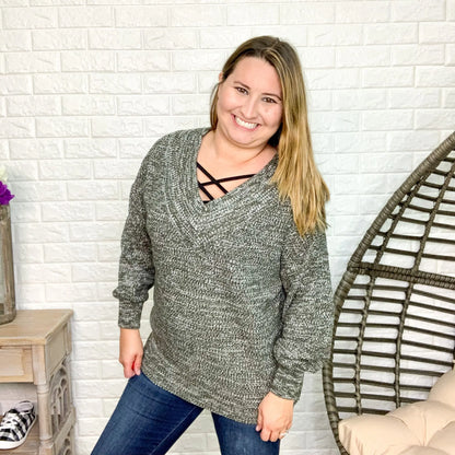 "Showing A Little Shoulder" V Neck Sweater (Multiple Colors)
