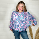 "Signal" Paisley Balloon Sleeve Hoodie-Lola Monroe Boutique