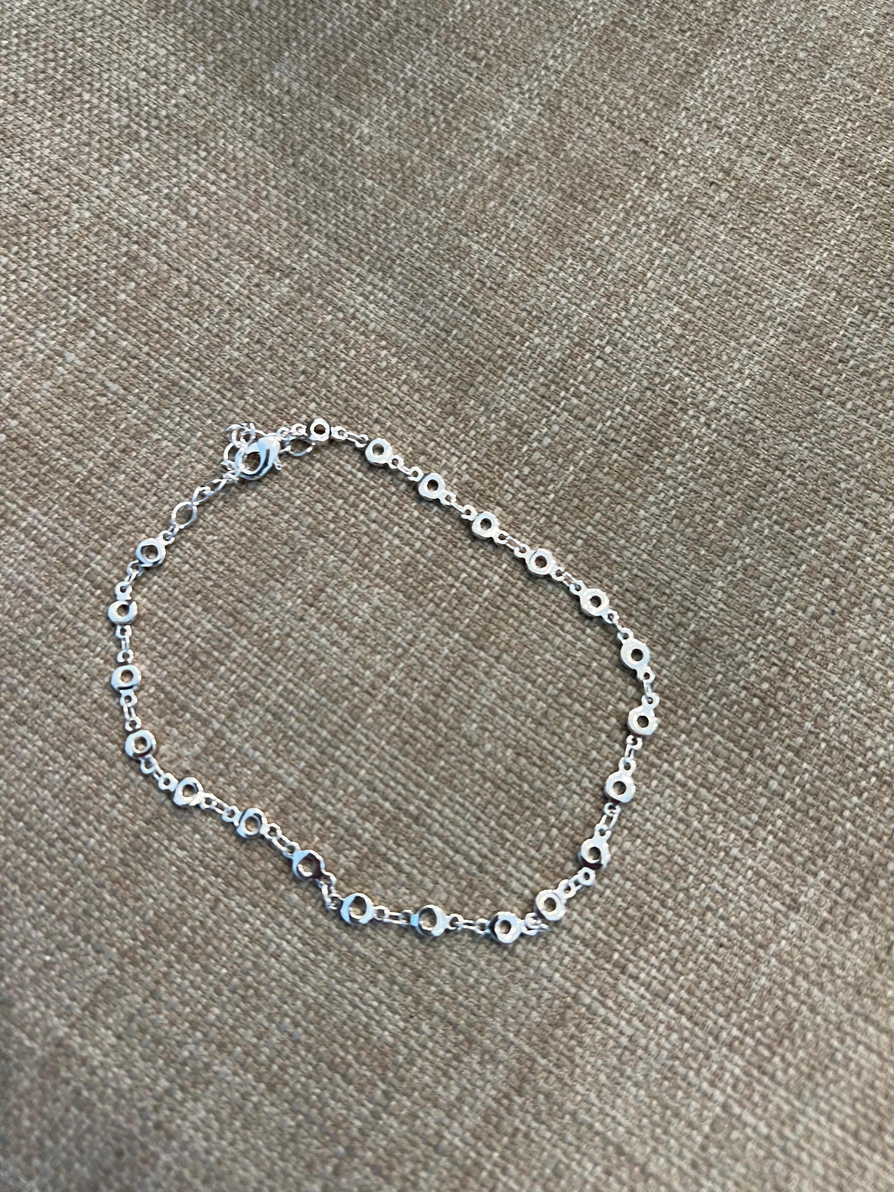 Silver Circles Adjustable Anklet-Lola Monroe Boutique