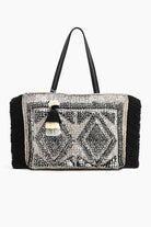 Silver Foil Tufted Tote-Lola Monroe Boutique