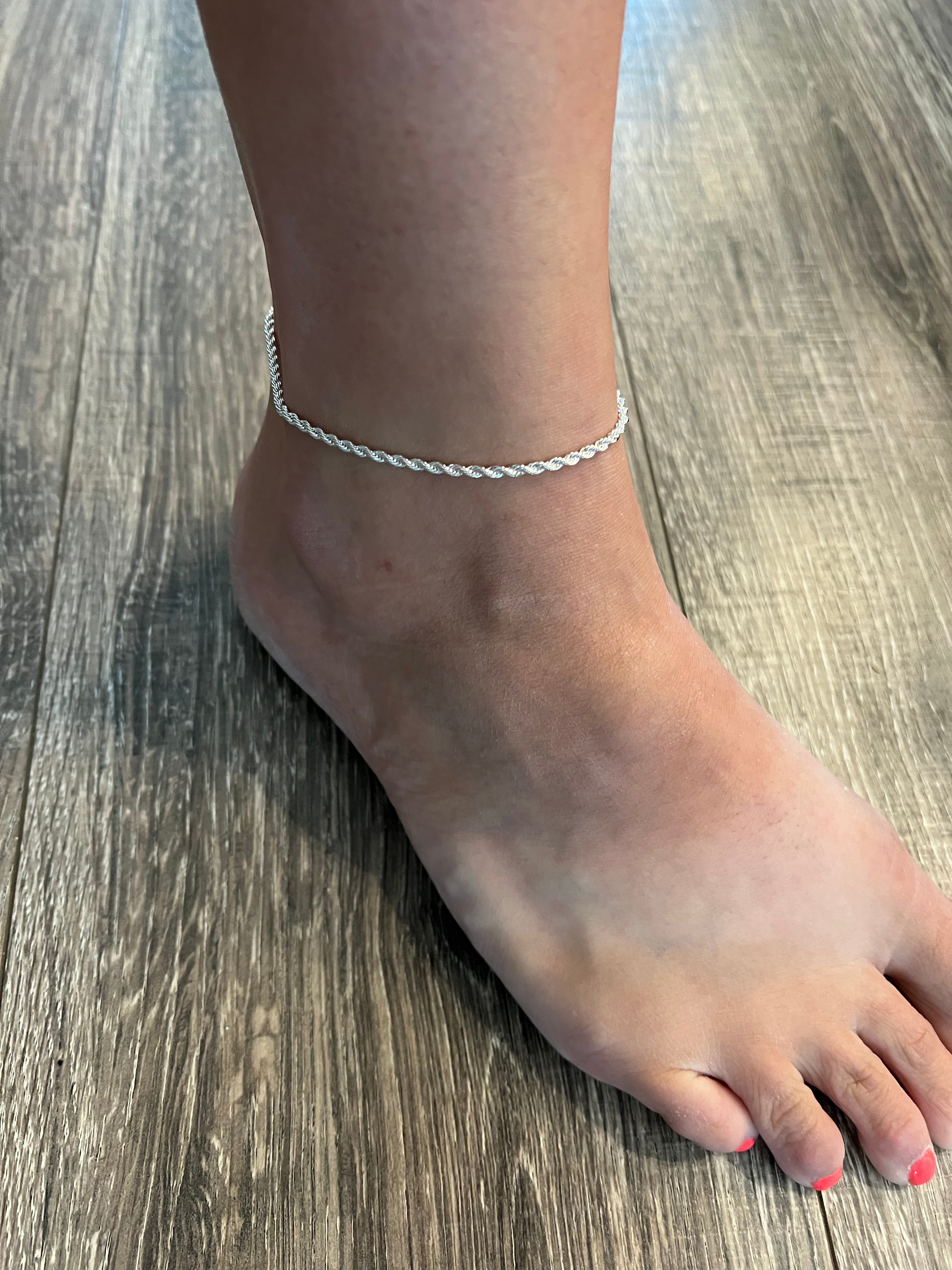 Silver Rope Anklet-Lola Monroe Boutique