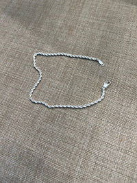 Silver Rope Anklet-Lola Monroe Boutique