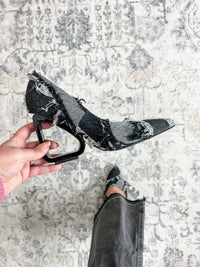 "Simply Things" Distressed Triangle High Heel-Lola Monroe Boutique