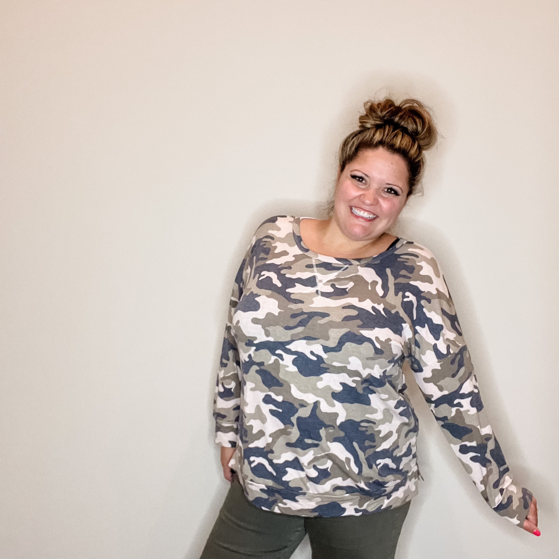 "Sinking Ship" Camo Long Sleeve Weekender Style-Lola Monroe Boutique