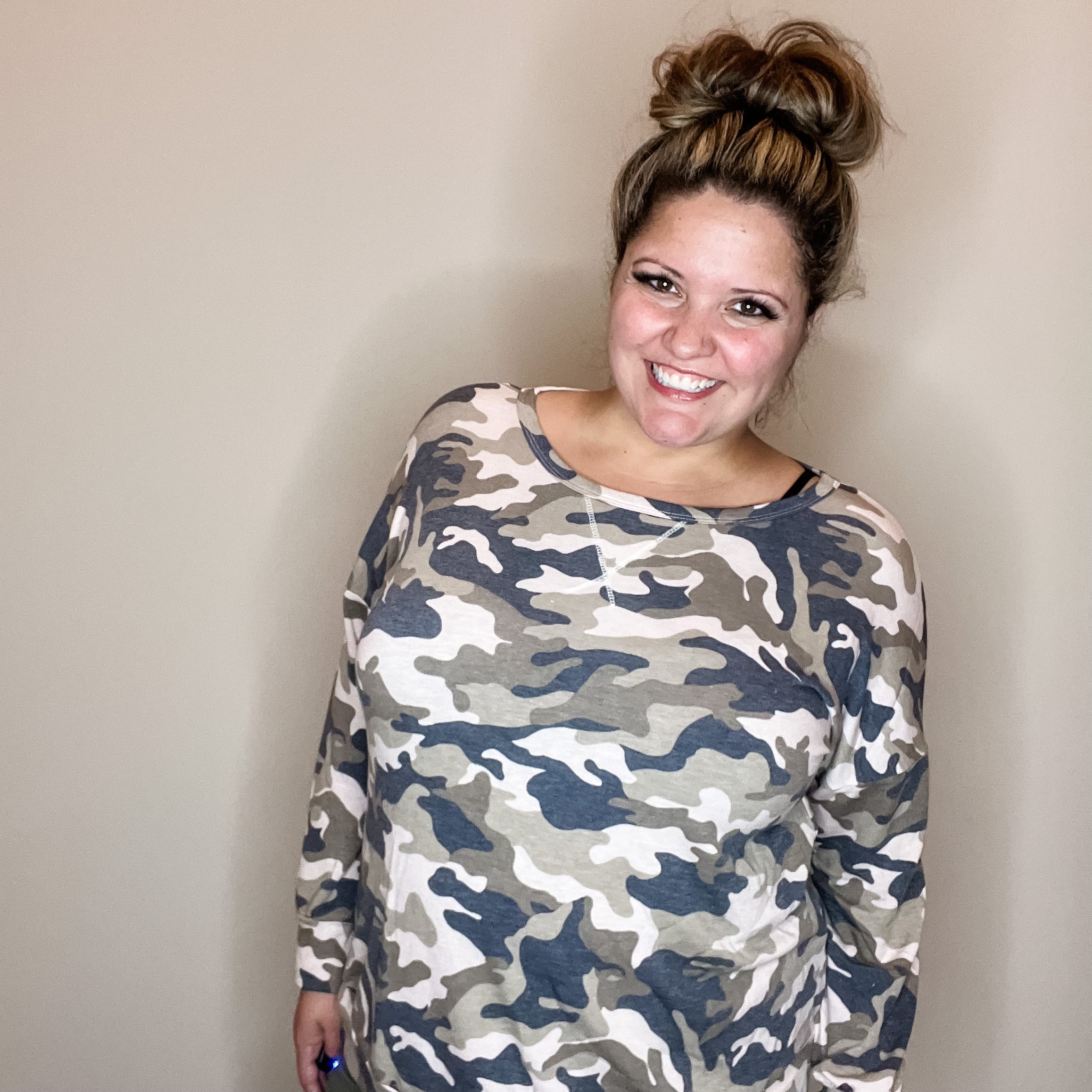 "Sinking Ship" Camo Long Sleeve Weekender Style-Lola Monroe Boutique