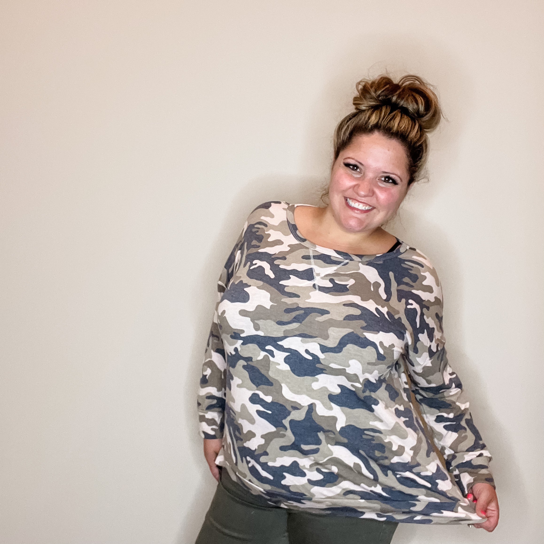 "Sinking Ship" Camo Long Sleeve Weekender Style-Lola Monroe Boutique