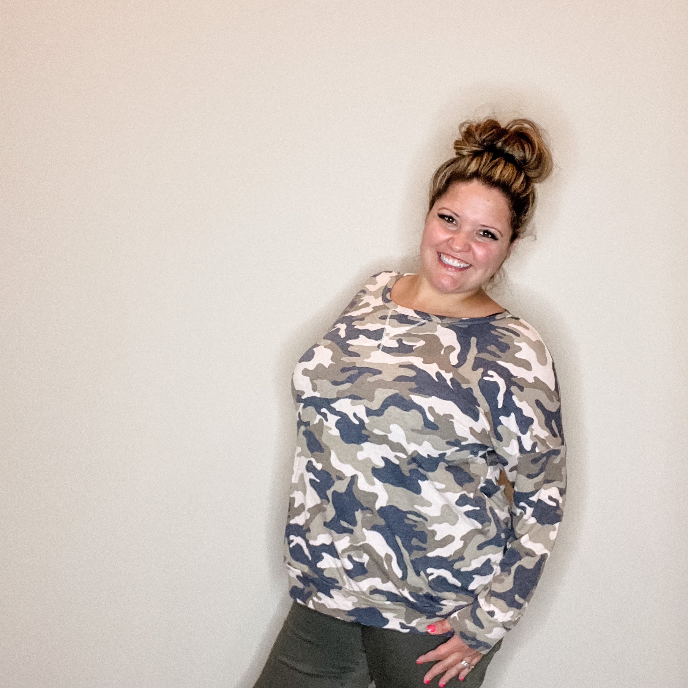 "Sinking Ship" Camo Long Sleeve Weekender Style-Lola Monroe Boutique