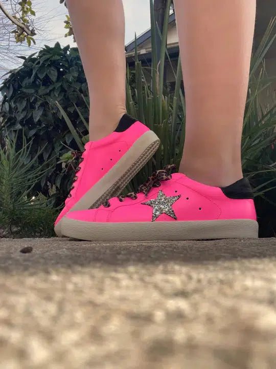 "Skylar" Sneaker (Hot Pink)-Lola Monroe Boutique
