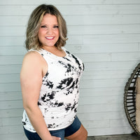 "Smith" Ribbed Tie Dye Racerback Tank with Faux Buttons (Multiple Colors)-Lola Monroe Boutique