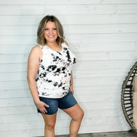 "Smith" Ribbed Tie Dye Racerback Tank with Faux Buttons (Multiple Colors)-Lola Monroe Boutique