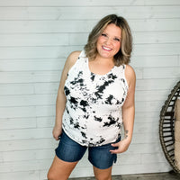 "Smith" Ribbed Tie Dye Racerback Tank with Faux Buttons (Multiple Colors)-Lola Monroe Boutique
