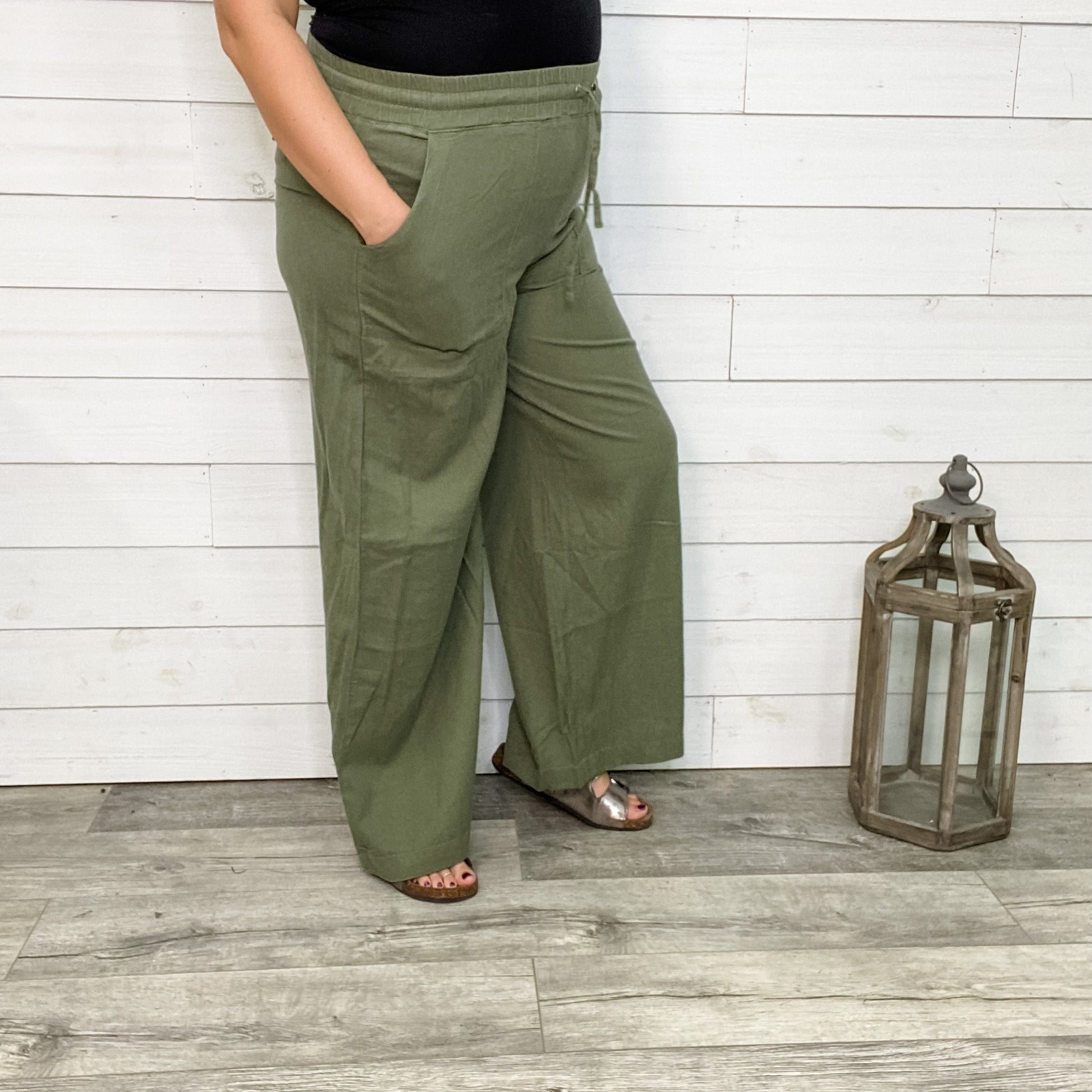 Soft Linen Drawstring Pants with Pockets (Multiple Colors)