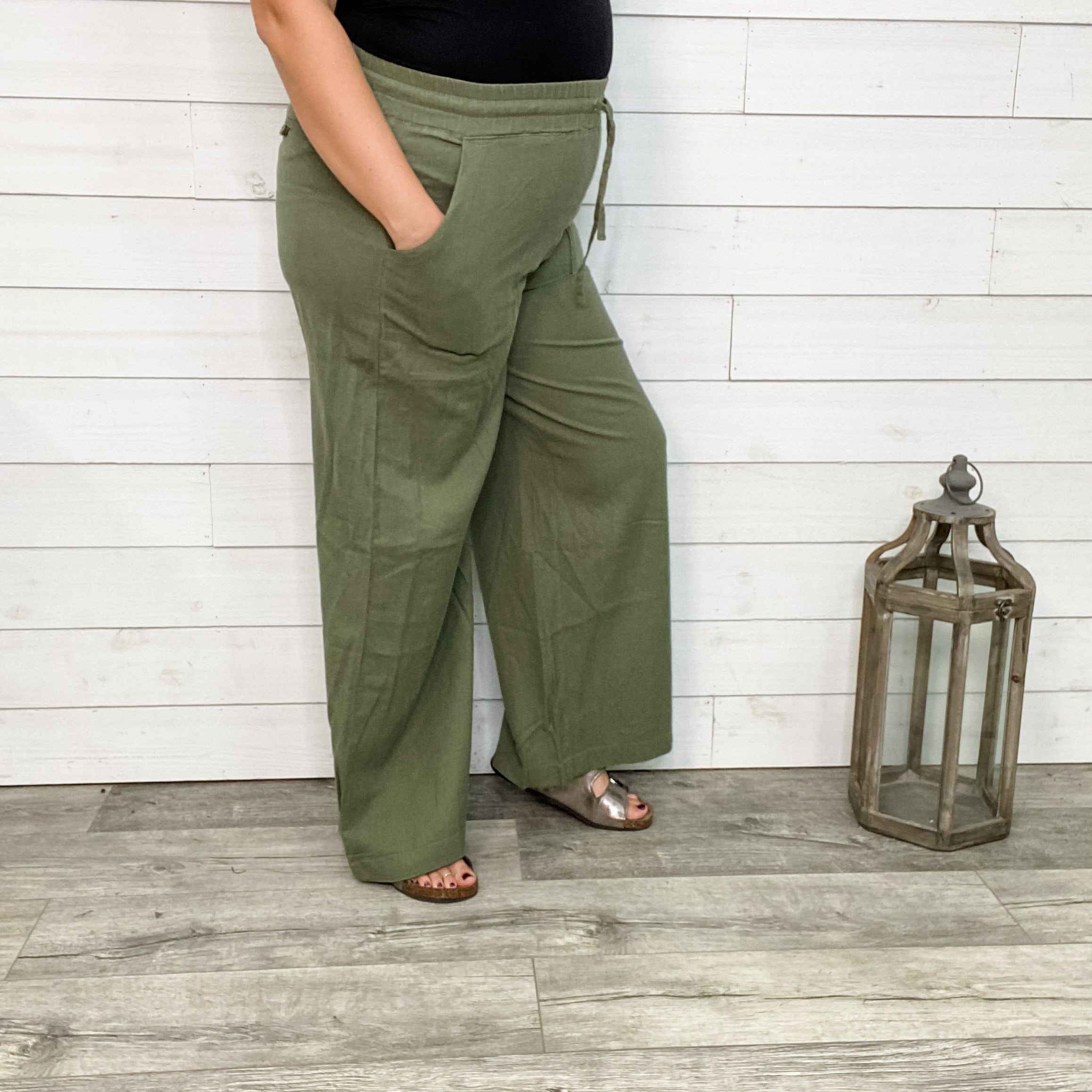 Soft Linen Drawstring Pants with Pockets (Multiple Colors)-Lola Monroe Boutique