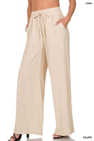 Soft Linen Drawstring Pants with Pockets (Multiple Colors)-Lola Monroe Boutique