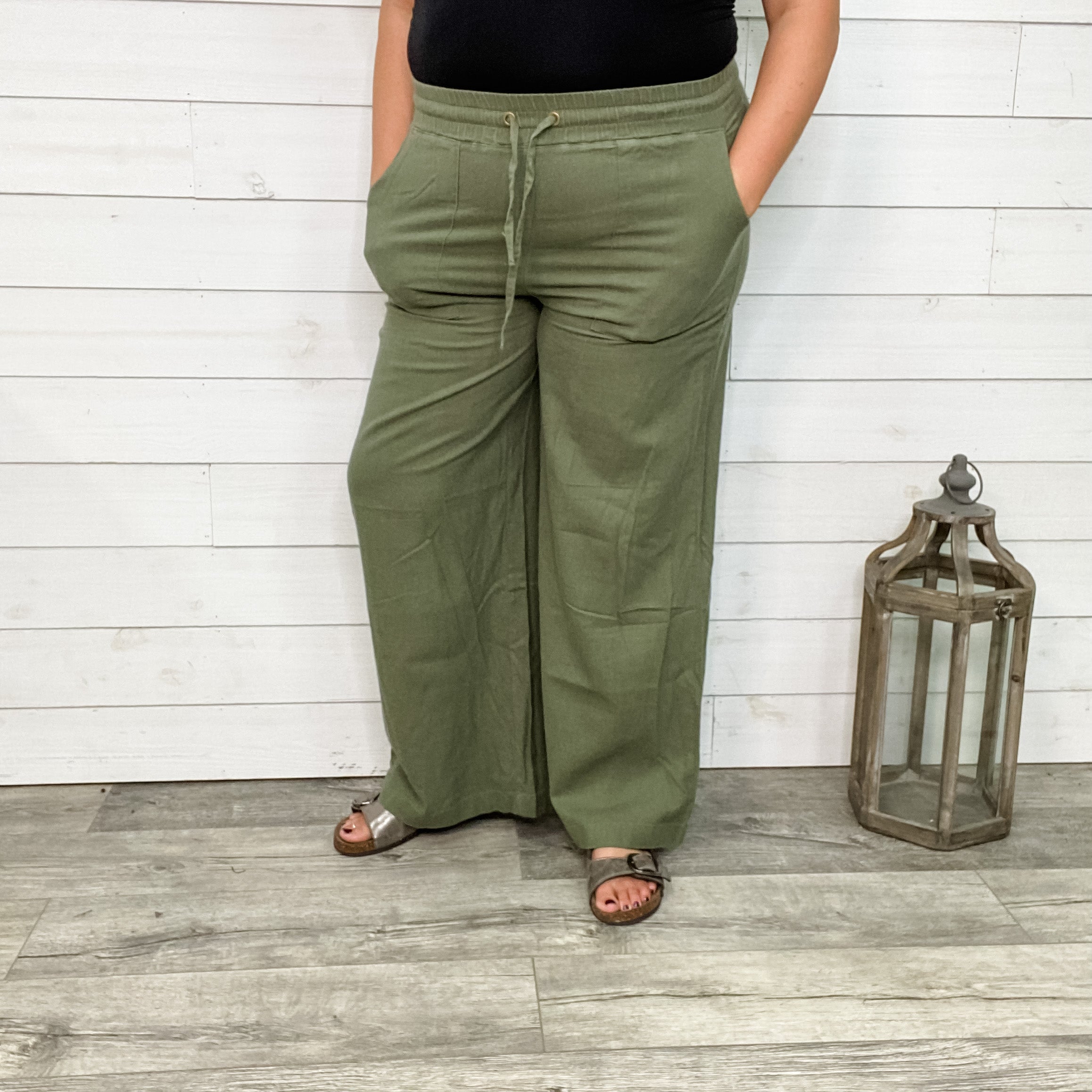 Soft Linen Drawstring Pants with Pockets (Multiple Colors)-Lola Monroe Boutique