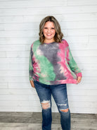 "Sonnet" Long Sleeve Tie Die Crew Neck-Lola Monroe Boutique