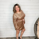 "Sparkle and Shine" Sequinned Sparkle Long Sleeve Tunic / Dress-Lola Monroe Boutique