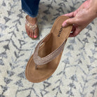 Sparkle Slight Wedge Flip Flop By Soda (Copper)-Lola Monroe Boutique