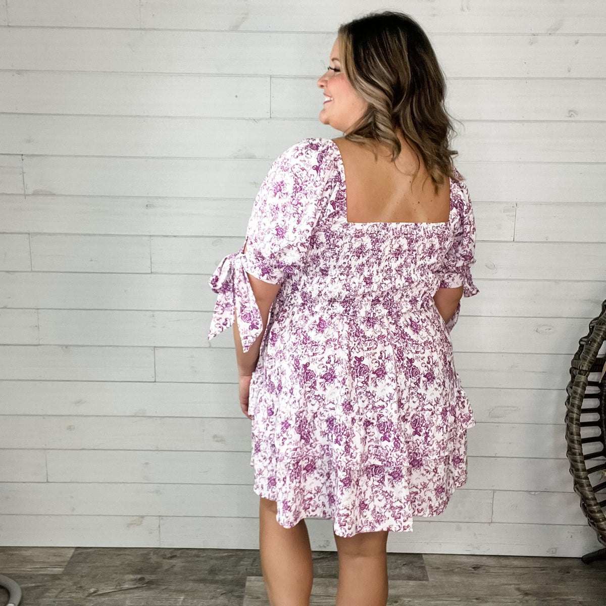 "Speak Now" Bubble Tie Sleeve Smocked Bodice Dress-Lola Monroe Boutique