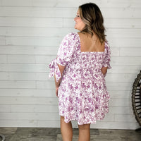"Speak Now" Bubble Tie Sleeve Smocked Bodice Dress-Lola Monroe Boutique